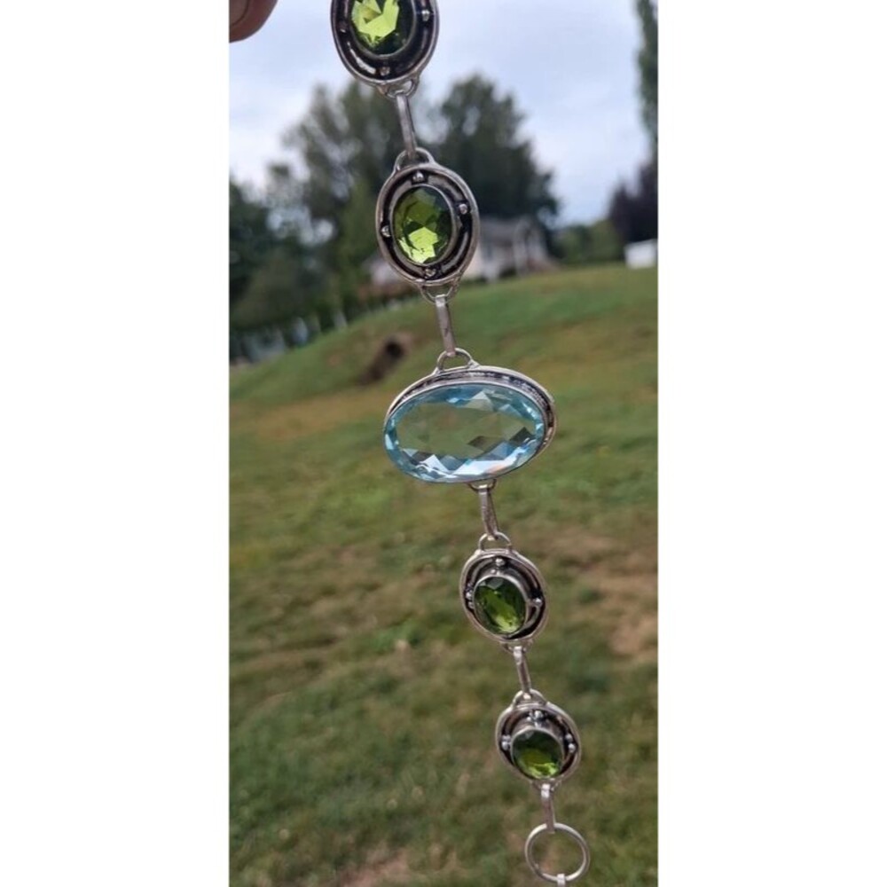 Topaz and peridot coastal cowgirl toggle bracelet